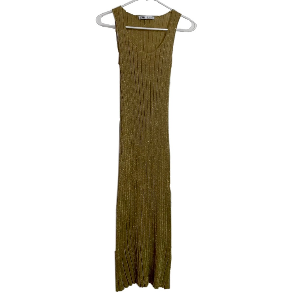 Zara- Gold Glitter Maxi Dress